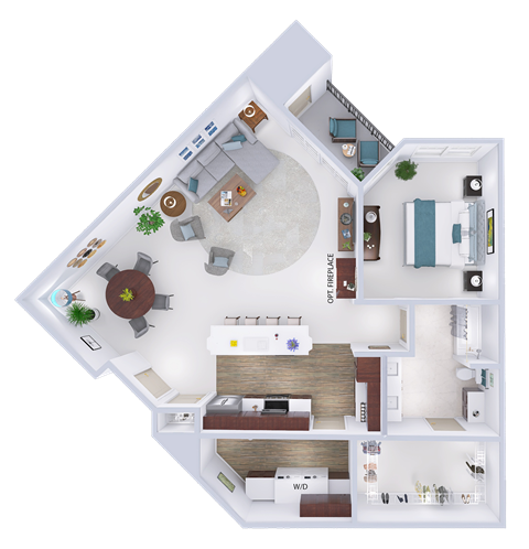 a floor plan of a house with a bedroom and a living room